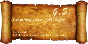 Grundhauser Sándor névjegykártya